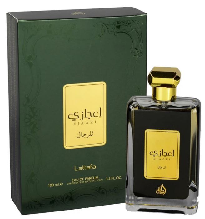 For both men and women, Ejaazi by Lattafa Perfumes is an Amber scent. In 2018, Ejaazi was introduced. Citrus top notes include orange, lavender, cardamom, and myrtle; pepper, patchouli, lily-of-the-valley, and cinnamon leaf; and woodsy notes, amber, cedar, oakmoss, and vetiver make up the middle and base notes, respectively.