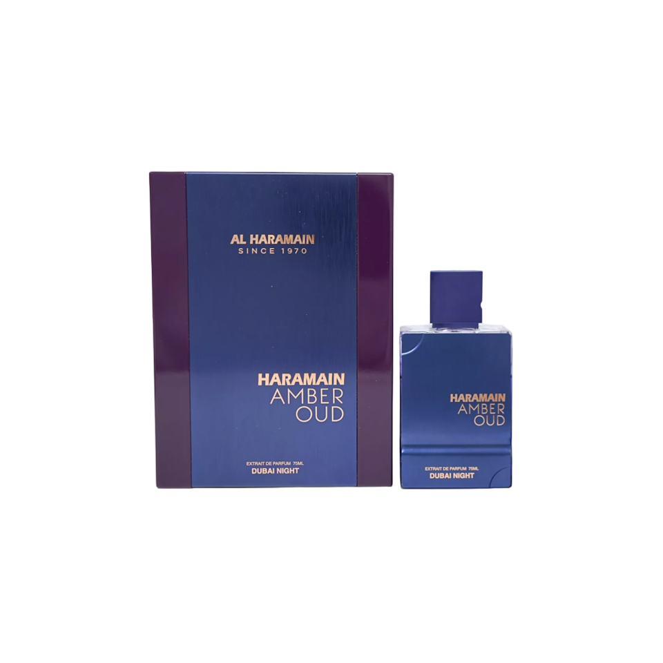 Al Haramain Amber Oud Dubai Night Extrait De Parfum is an exquisite men's fragrance that captures the essence of luxury and mystery. This 2.5 oz (75 ml) spray features a bold and long-lasting blend of oriental and woody notes, perfect for evening wear and special occasions.
